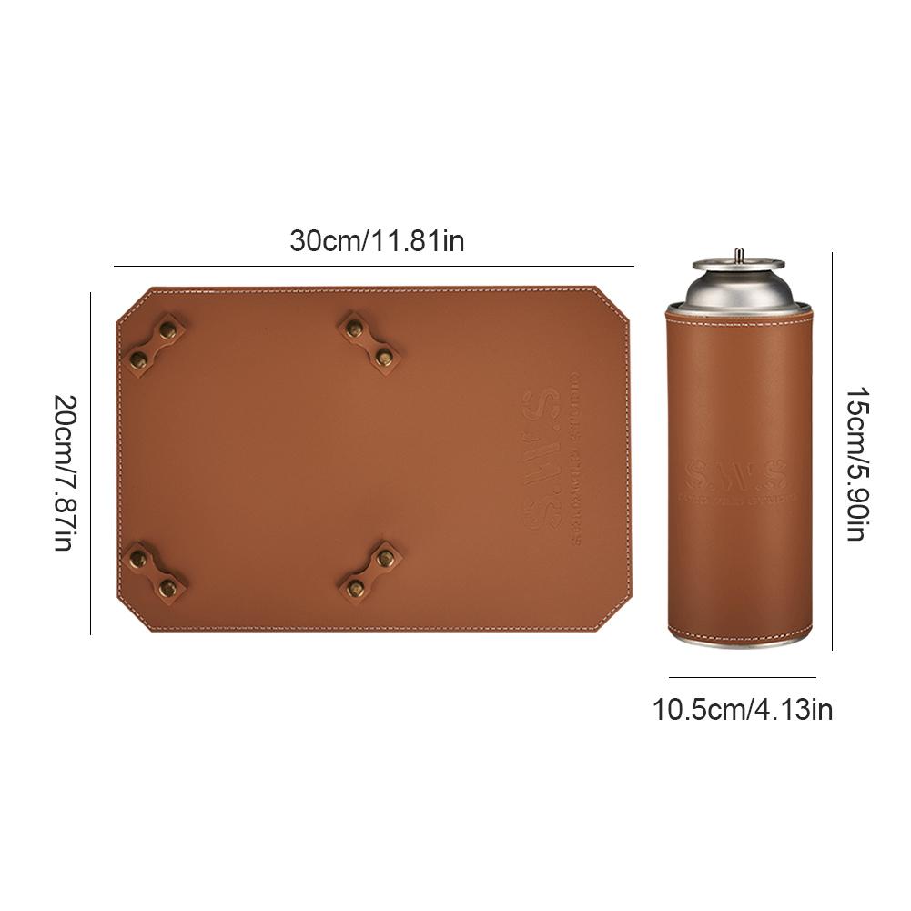 Handmade Pedestal Pad PU Gas Tank Protective Leather Sleeve Cooking Stove Mat for Soto ST-310 Stove Accessories