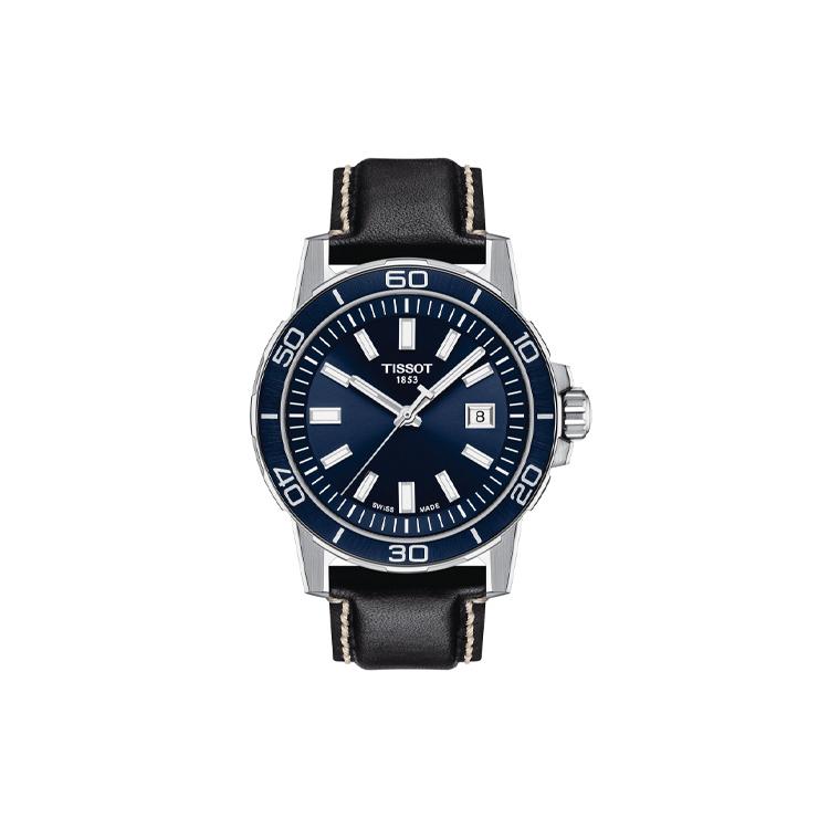 

TISSOT Daring Collection Quartz Movement Men s Watches Watch 44mm Blue Dial Stainless Steel Case Leather Strap T125.610.16.041.00 Blue Dial