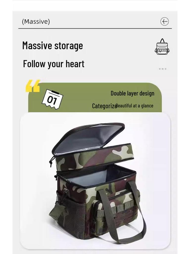 Kamuflażowa Torba Termiczna na Lunch o Dużej Pojemności – Wodoodporna i Utrzymująca Zimno dla Studentów i Pracowników Biurowych