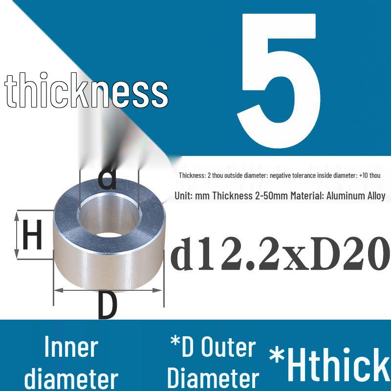 Außen-Ø 20mm Aluminiumlegierung Flache Unterlegscheibe Abstandshalter mit M6/M8/M10/M12 Innenloch - Metallwellenbuchse Isoliersäule.