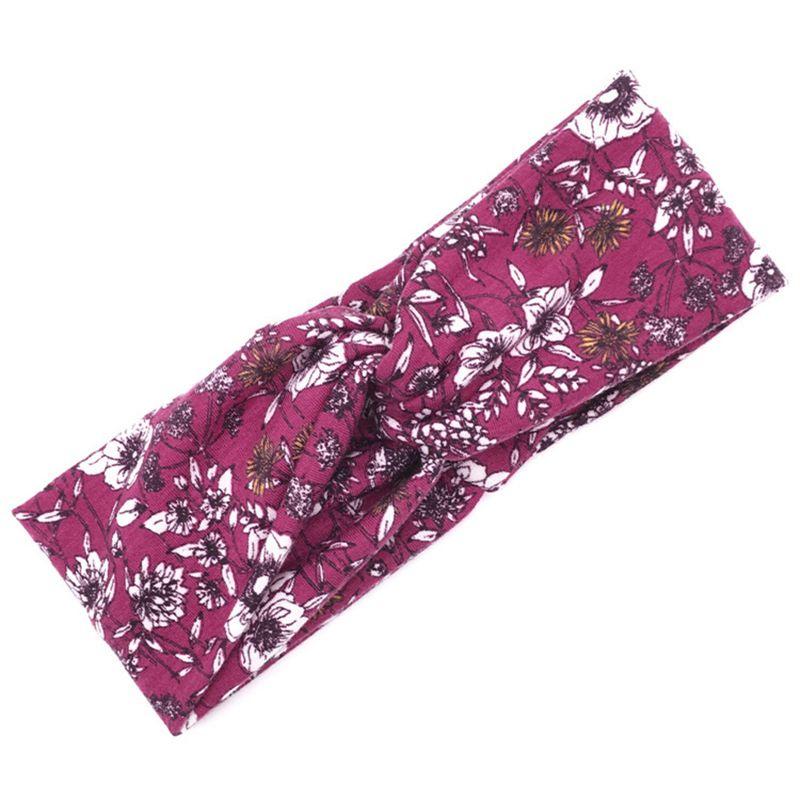 Elegantes florales Damen-Haarband, dehnbares geknotetes Stirnband für Sport und Mode