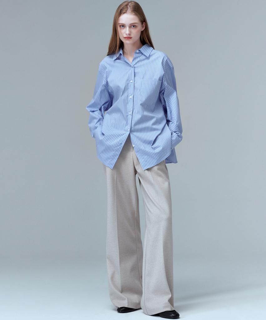 MALOUPE 2166 Heavy Brushed Wide Pants (Beige)