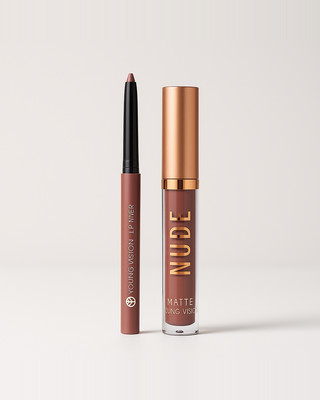 ტუჩის გლოსი და ტუჩის ლაინერი კომბინაცია 2 კომპლექტი წყალგამძლე და ოფლის მიმართ მდგრადი ჭიქა მქრქალი