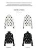 Yuyi Damen Polka Dot T-Shirt: Herbst/Winter 2025 Süß & Würzig, Halber Rollkragen, Langarm, Gebürstete Basis (M3858)