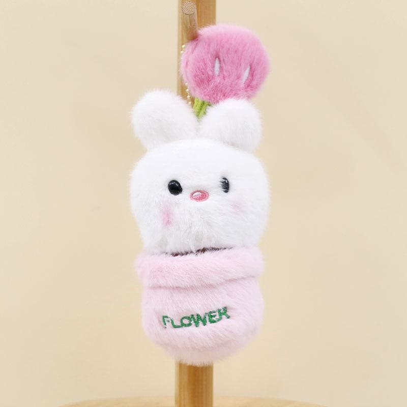 Bunny Adorable Plush Keychain Cute Potted Bunny Stuffed Animal Soft Plush Short