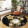 1pc New Year Celebration Round Chair mat office Area Rug - Non-Slip, Floor Mat for Office, Bedroom, Ideal home decor gift c0112061
