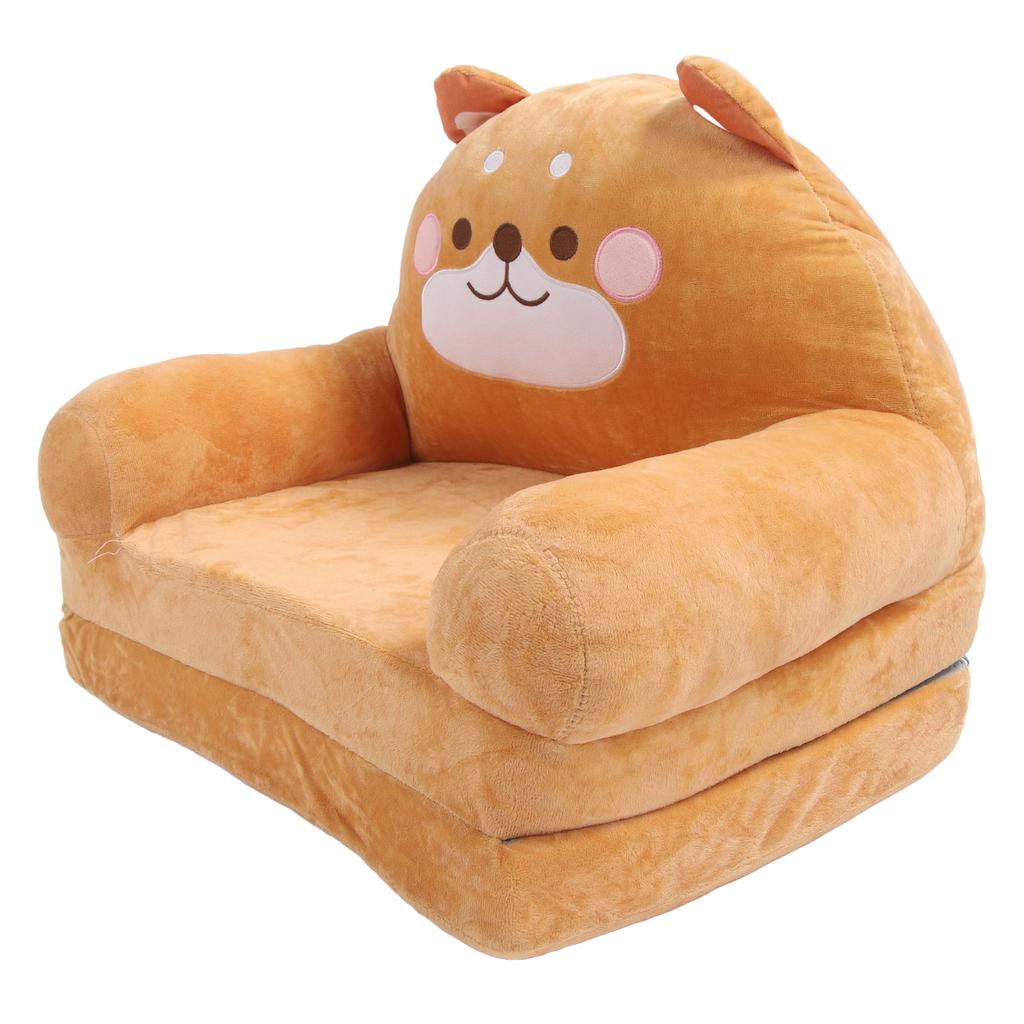 Kids Chair Couch Cartoon Folding Cute Couch Portable Sofa Chair for Home Schools Brown Puppy 2