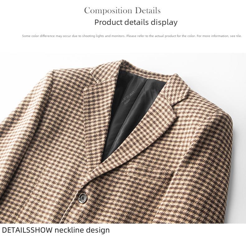2024 Men's Slim Fit Plaid Jacket Suit - Korean Style, Casual Spring/Autumnwear