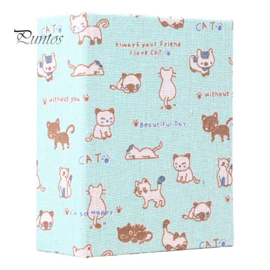 Retro Style Photo Album Mini Printed Fabric Slip-In Album, Portable Floral Print Scrapbook with Transparent Sleeve Pages, Lightweight No Paste Pocket