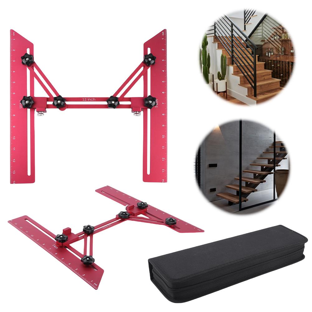 Stair Tread Template Tool Stair Tread Jig Multipurpose Stair Template Tool Aluminum Alloy Step Template Tool for Cutting Drywall