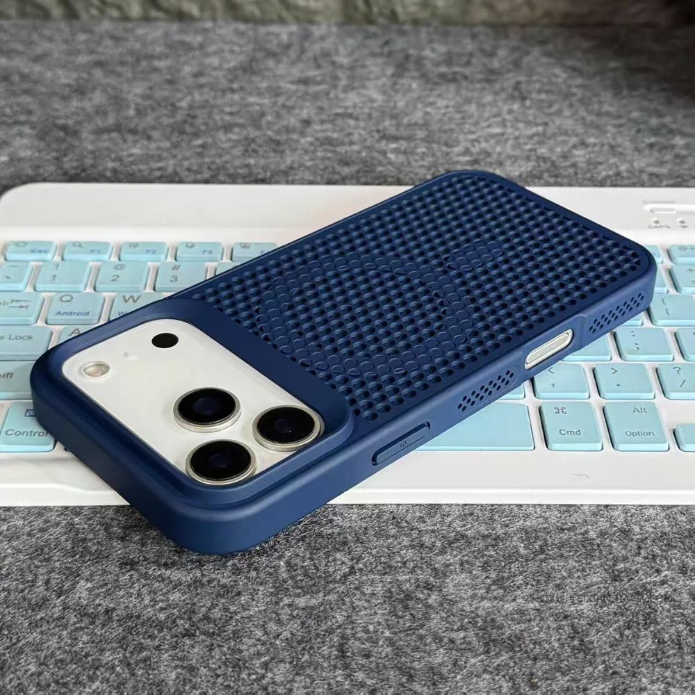 Trendy Hollow Mesh Cooling For Magsafe Case For iPhone 17 Air 16 15 14 13 12 Plus Pro Max Magnetic Honeycomb Breathable Cover