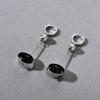 Original Design Premium Metal Copper Platinum Plated Black Agate Pendant Ear Buckle Earrings Temperament Fashion Earrings Women