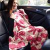1pc Bow Printing Lightweight Flannel Blanket, Comfortable and Warm Blanket, for Camping Sofa Bed and Couch Office, Gift