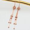 Fashion Light Luxury Bead Earrings for Women Snake Bone Chain Tassel Long Earings Classic Copper Plated Rose Gold Zircon
