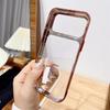 Plating Fold Glass Camera Stand Holder Clear Phone Case For iPhone 17 16 Pro Max 17 Air 16 Pro Ultra Thin Transparent Shockproof PC Cover