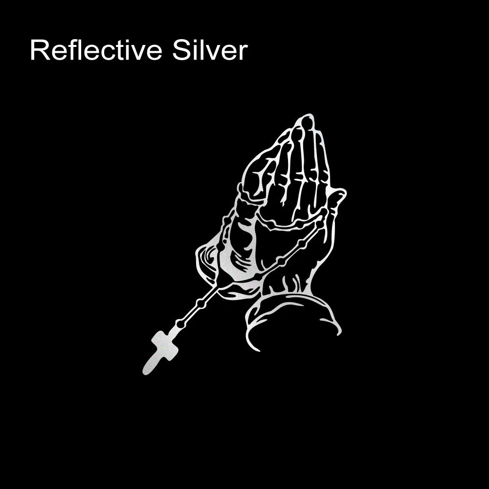 Creative Prayer Gesture Decor Decal Car Reflective Sticker For Window Bumper Trucks Motorcycle Latop God Jesus Christ Decoration
