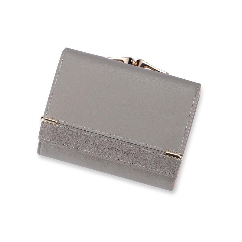 

Кошелек для монет Tailian Retro Frosted Short - корейский стиль для женщин светло-серый