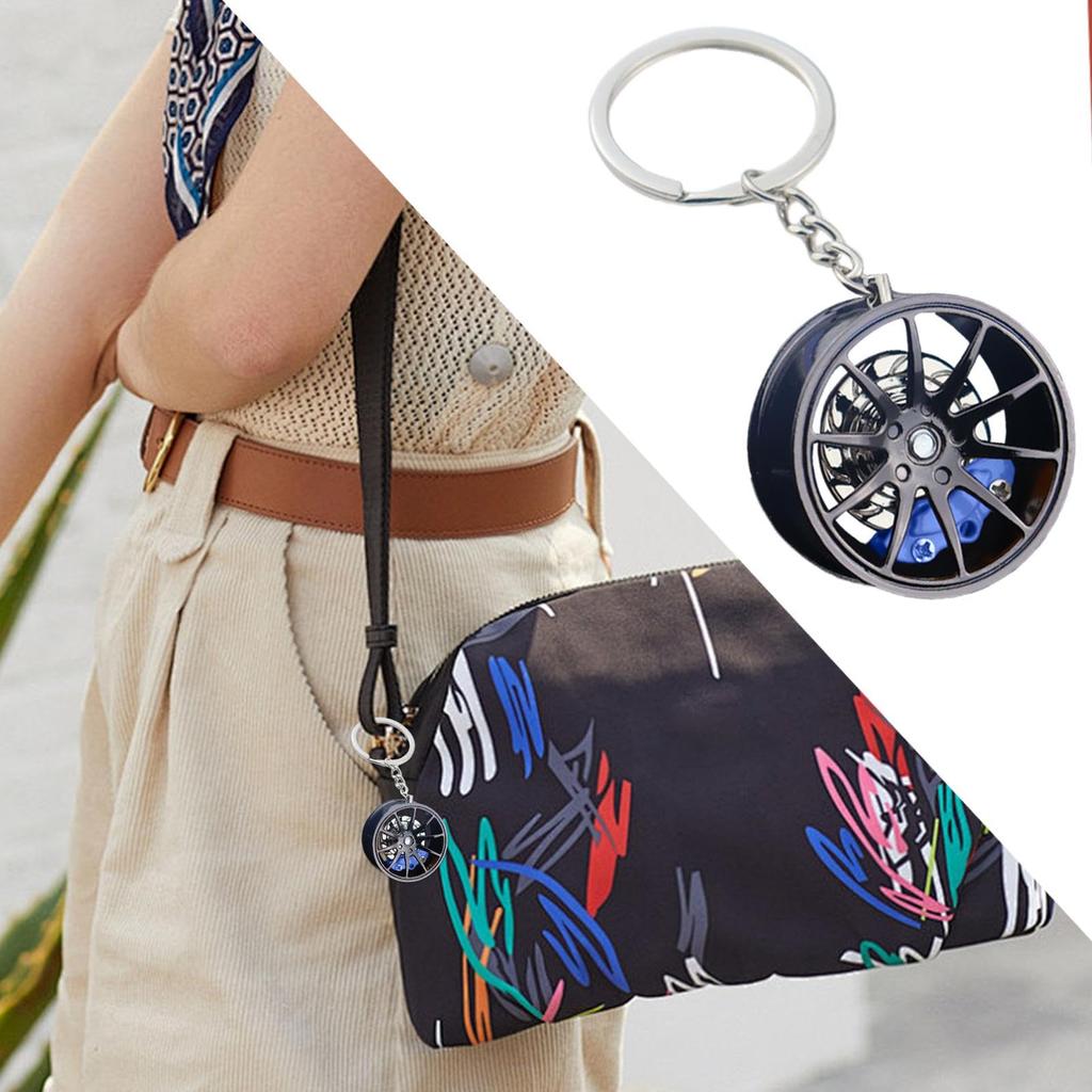 Wheel Hub Metal Keychain, Wheel Hub Keychain, Auto Parts Car Keychain, Creative Auto Parts