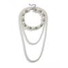 Vintage Imitation Pearl Beaded Multi-Layer Necklace Choker Exaggerated Ccb Big Bead Long Necklace Women