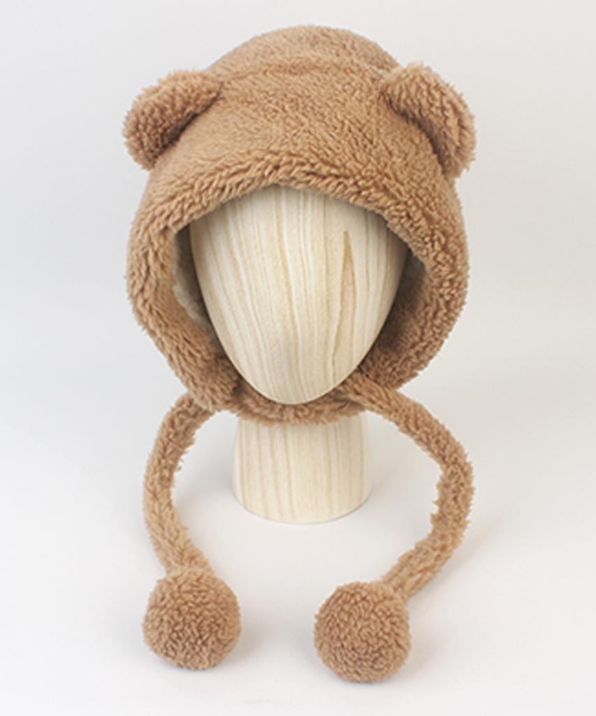 Yunibeosyeolkemiseuteuli Bear Bold Fleece Brown Bonnet Hat