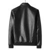 Men's Spring and Autumn New Large Size Stand Collar Single Layer Leather Jacket Men's PU Leather Jacket Casual Jacket Men's Trendy