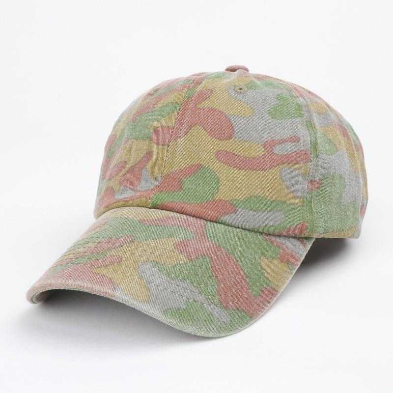 Cotton Washable Camouflage Baseball Cap With Curved Brim For Summer Casual Wear