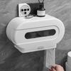 Toilet Tissue Holder Small Double Roll Tissue Box Wall Mounted Paper Holder Waterproof Accessories for Bathroom Paper Towel