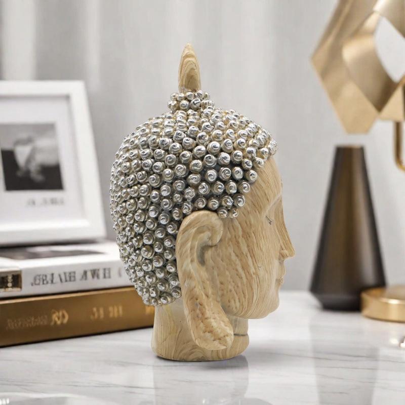 Yeni Abanoz Damarlı Shakyamuni Buda Heykeli Süsleri Ev Oturma Odası Şarap Dolabı Heykeli Reçine El Sanatları