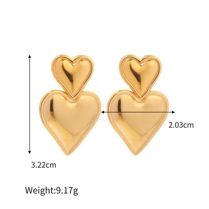Stainless Steel Love Stud Earrings High-end Fashion Earrings золотой