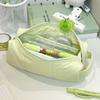 Soft Touch Pencil Case Solid Color Stationery Pouch Portable Pen Bag  Students