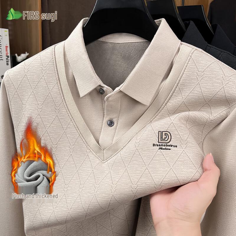 Shanshan Men s Fleece-Lined Layered Knit Sweater M