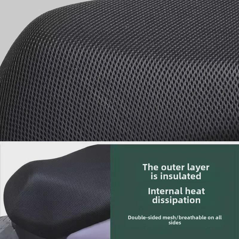 Universal 3D Honeycomb Electric Car Seat Cushion - Large, Thickened, Sun Protection, Heat Insulation - Mesh Cover for Motorcycle