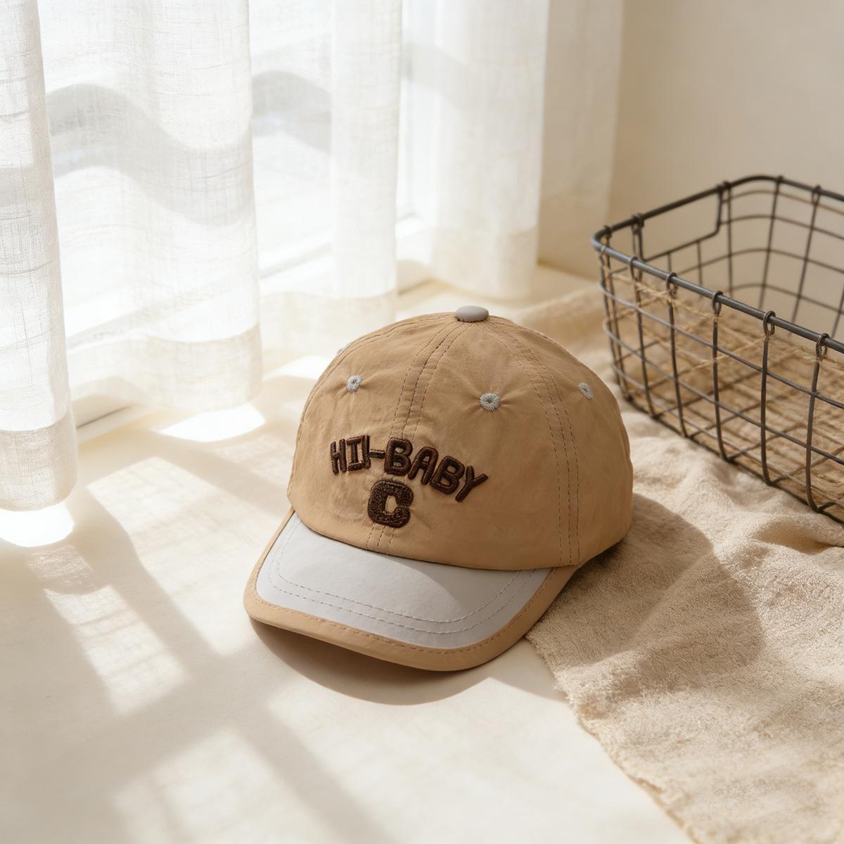 

Kids Quick Dry Hat 50-54cm 2-8 Years Spring Summer Letter C Baseball Cap Boys Stylish Cap Girls Breathable Sun Hat Toddler 50-54cm хаки