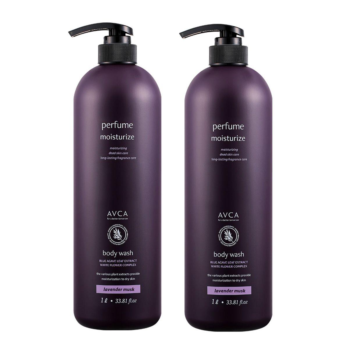 Large-size Perfume Body Wash Lavender Musk 1000ml (2 bottles)