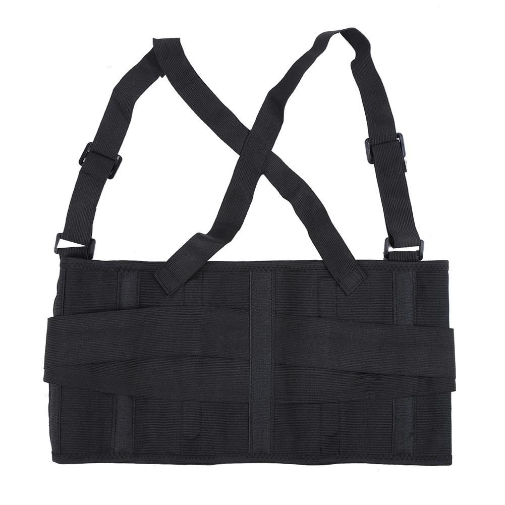 

Регулируемый рабочий пояс для поддержки поясницы, фиксирующий ремень против растяжений, поясной ремень, черно-черный, XL чёрный