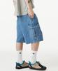 URBANAGE Bermuda Cargo Denim Shorts_Light Blue
