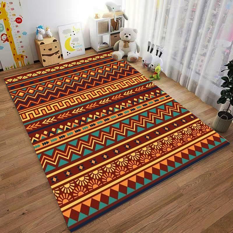 Bohemian Tribal Geometric carpet Non-slip rug suitable for living room and bedroom sofas