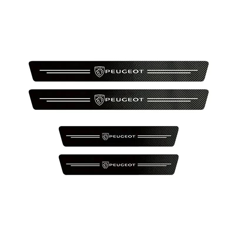 Car Sticker 2025 Hot 1/4/5Pcs Car Stickers Threshold Strip Carbon Fibre For Peugeot 206 307 308 3008 207 208 407 508 2008 5008 1