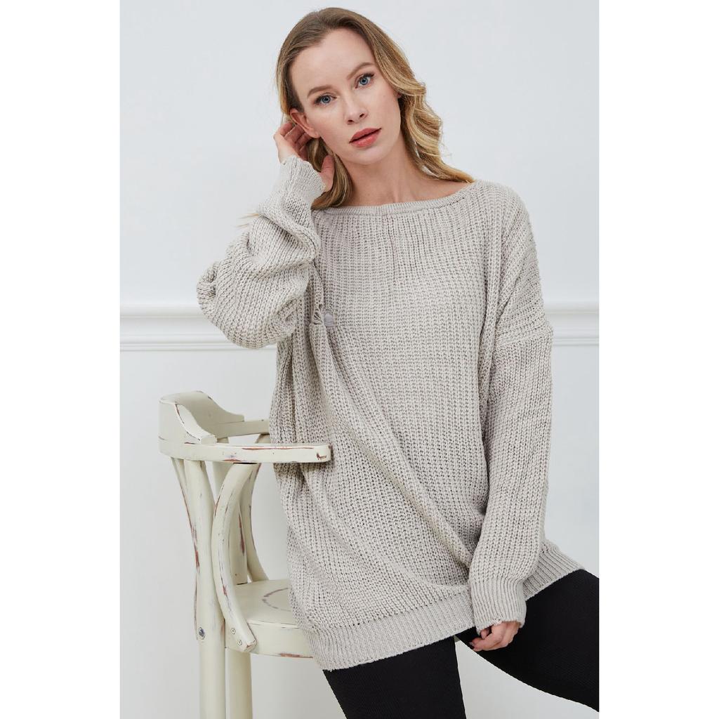 Women's Adjustable Patterned Side Tie Knitwear Sweater
