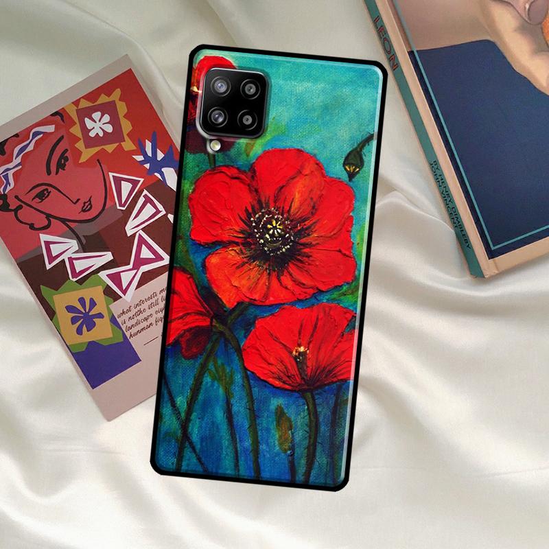 Poppy Flower Bloom Case For Samsung Galaxy A73 A53 A33 A23 A13 A51 A71 A12 A22 A32 A42 A52 A14 A34 A54 Cover
