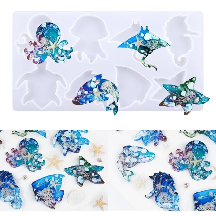 Starfish Silicone Mold Pendant Resin Epoxy Molds for Casting Resin Keychain Mold