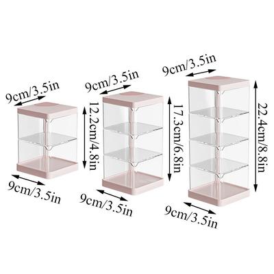 Rotating Storage Box Cosmetic Display Case Transparent Moisture-Proof Multi-layer Makeup Storage Shelf Powder Puff Organizer