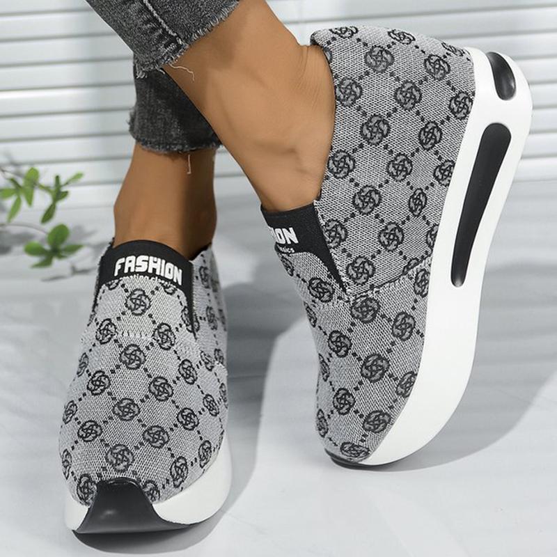 Fashion Classic Flower Embroidery Sneakers Women 2025 Non Slip Lightweight Walking Sports Shoes Woman Letter Print Platform Shoes Mujer