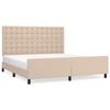 3125590 vidaXL Bed Frames with Headboard Cappuccino 180x200 Cm Faux Leather