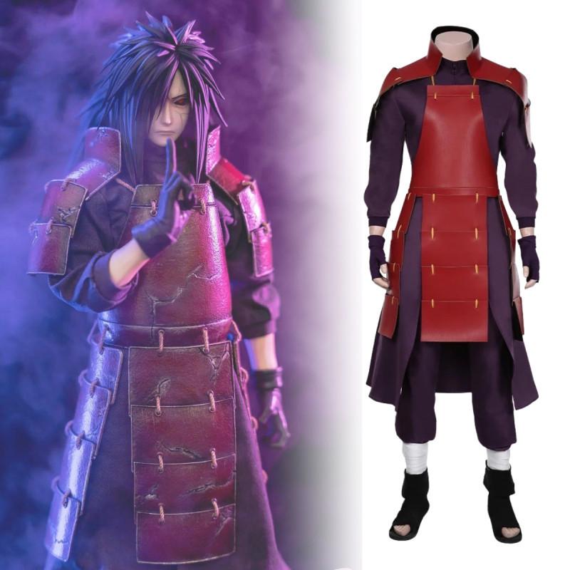 Stylish Naruto Uchiha Madara Cosplay Costume In Durable Polyester Fabric For Anime Enthusiasts