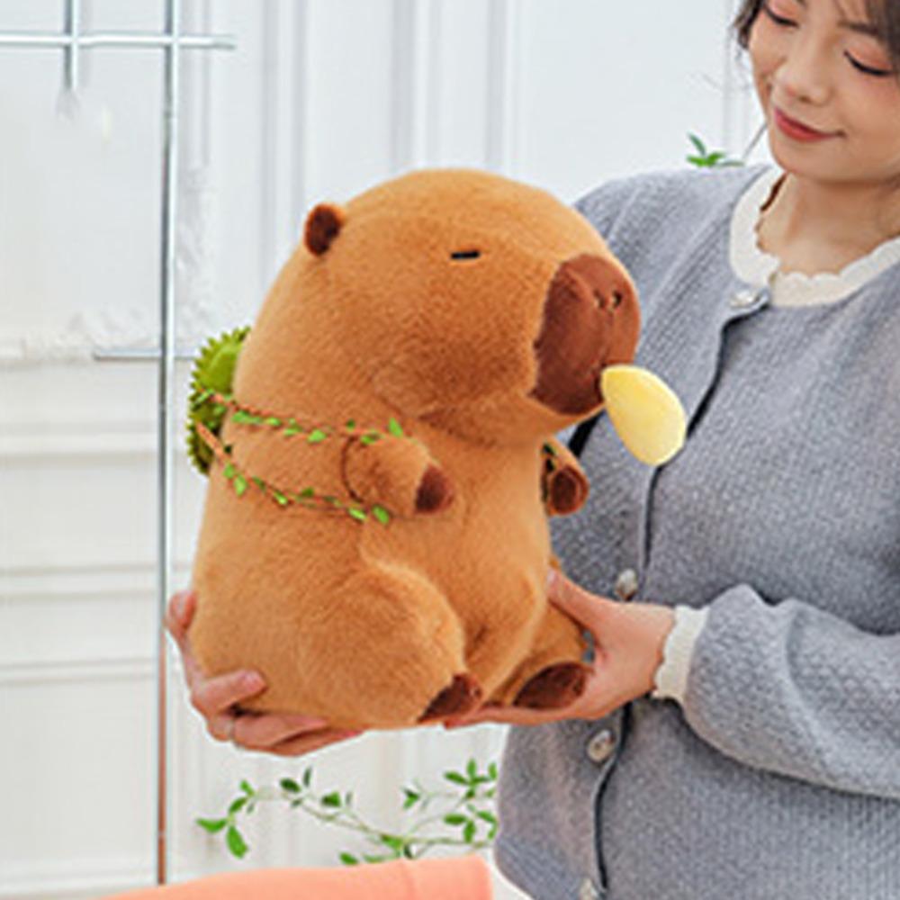 Can Pull Capybara Plush Doll Fruit Backpack Stuffed Capybara Doll Birthday Gifts