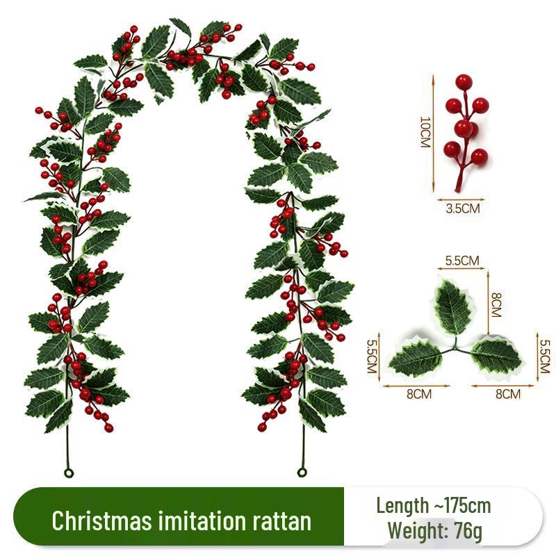 Red Berry Christmas Artificial Vine for Indoor Decoration and Photography Props