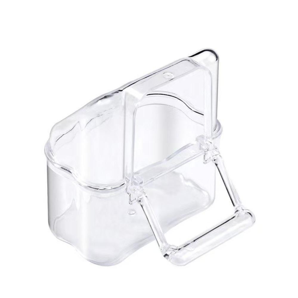 Leak Proof Bird Cage Feeder Cup Clear Plastic Parakeet Feeder Compact Hanging Food Bowl Bird Cage