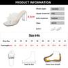 Fashion Lace Pearl Bowknot High Heel Slippers for Women Summer Square Toe Transparent Heeled pvc Sandals Woman Fashion Party Dress Shoes