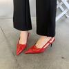 Autumn and Summer New French Pointed Thin High Heels Single Shoes Golden Temperament Pointed Empty Sandals Women's High Heels